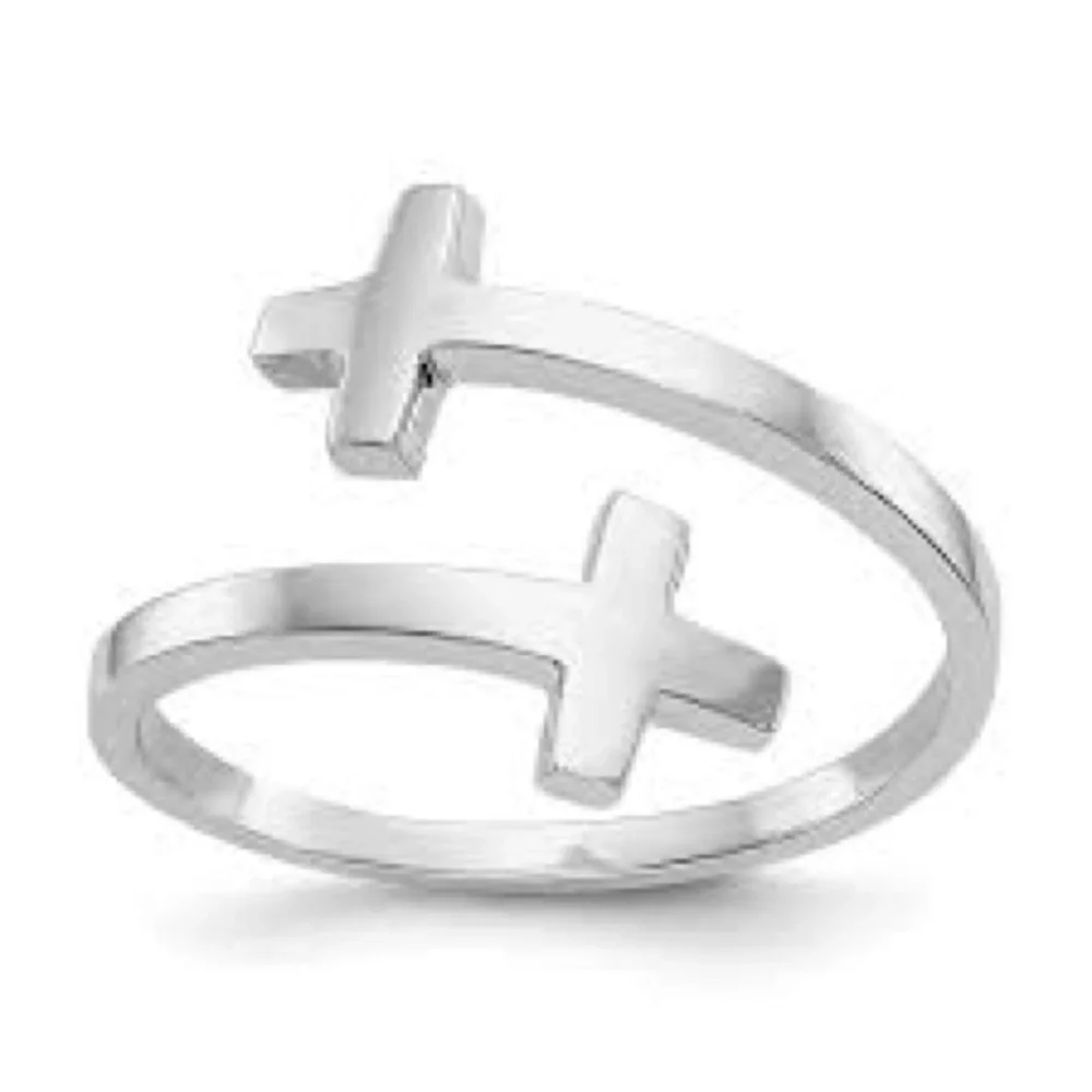 NIB DOUBLE CROSS RING - Picture 1 of 4